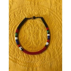 Vintage Beaded Choker Necklace Southwest Statement